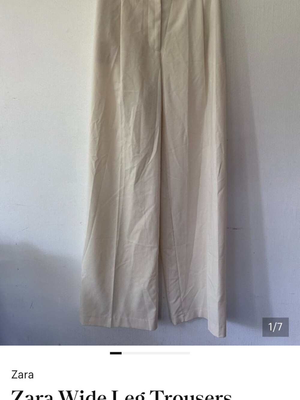 Zara Lightweight Cream Wide-Leg women’s modal Dress Pants never worn